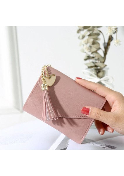 [happytree] Bahar ve Yaz Yeni Kısa El Tipi Trend Kalp Şeklinde Kolye Basit Moda Çok Fonksiyonlu Lychee Desen Kadın Cüzdan (Yurt Dışından) modelleri