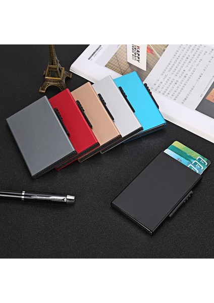 Yeni Stil Kart Kimlik Sahipleri Alüminyum Cüzdan Cep Kimlik Kartı Tutucu Rfid Engelleme Cüzdan Otomatik Açılır Kredi Kartı Kılıfı (Yurt Dışından) fiyatları