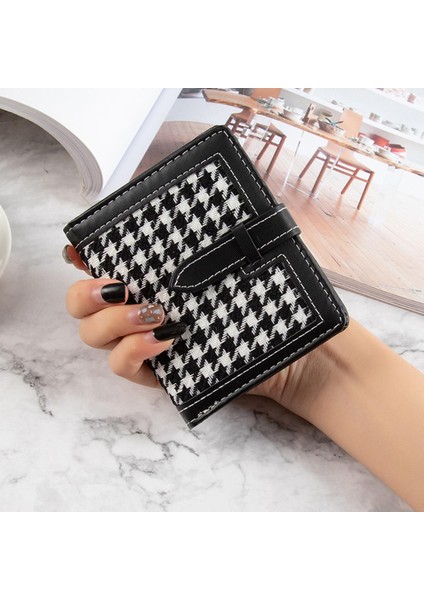 Küçük Cüzdan Kadın Kısa Basit Balıksırtı Toka Cüzdan Retro Moda Katlanabilir Bozuk Para Cüzdanı Kadın Kart Çantaları Кошелек Женский (Yurt Dışından)