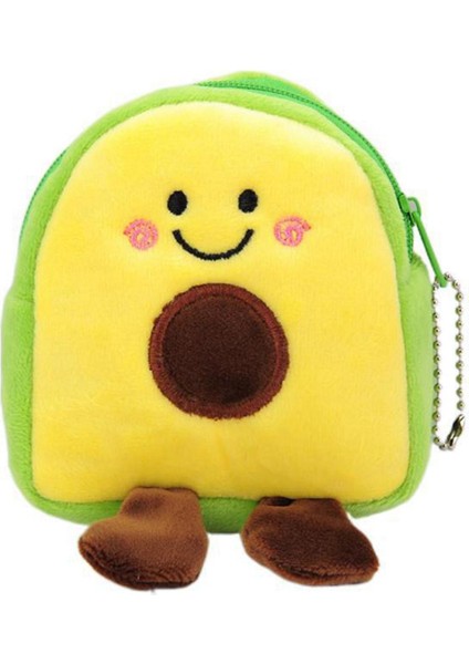 Avokado Cüzdan Yumuşak Peluş Para Para Çantası Güzel Anahtarlık Cüzdan Mini Çanta Sevimli Küçük Cep Kadın Kız El Çantası Fermuar (Yurt Dışından)