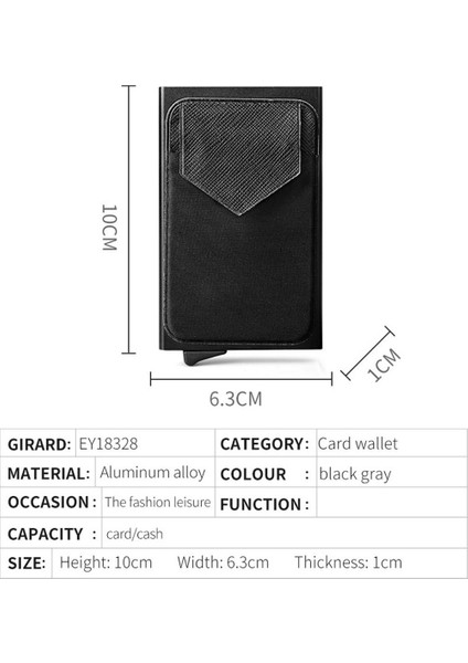 Anti Erkekler Iş Alüminyum Cüzdan Geri Nakit Tutucu Engelleme Ince Mini Metal Cüzdan Otomatik Pop Up Kredi Kartı Bozuk Para Cüzdanı (Yurt Dışından) modelleri