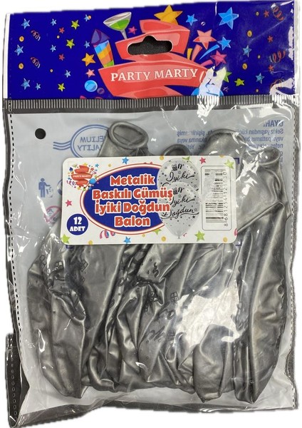 Metalik Balon Lacivert 8 Li