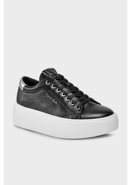 Calvin Klein Kalın Tabanlı Deri Sneaker Ayakkabı HW0HW018610GN Bayan Ayakkabı HW0HW01861 0gn