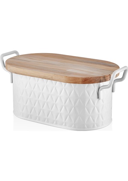 Prizma Ekmek Saklama Kabı Beyaz 40X22X18 cm PZM0003