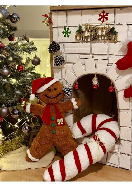 El Yapımı 2’li Tasarım Yılbaşı Konsept Dekoratif Teddy Kırlent, Dekoratif Yastık