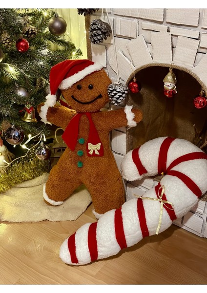 El Yapımı 2’li Tasarım Yılbaşı Konsept Dekoratif Teddy Kırlent, Dekoratif Yastık