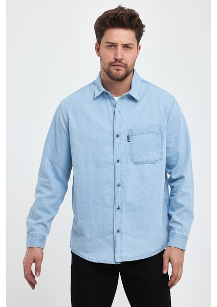 Mertens 010 Erkek Regular Fıt Denim Gömlek RD24KE031186