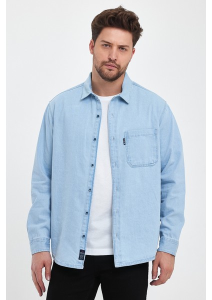 Mertens 010 Erkek Regular Fıt Denim Gömlek RD24KE031186