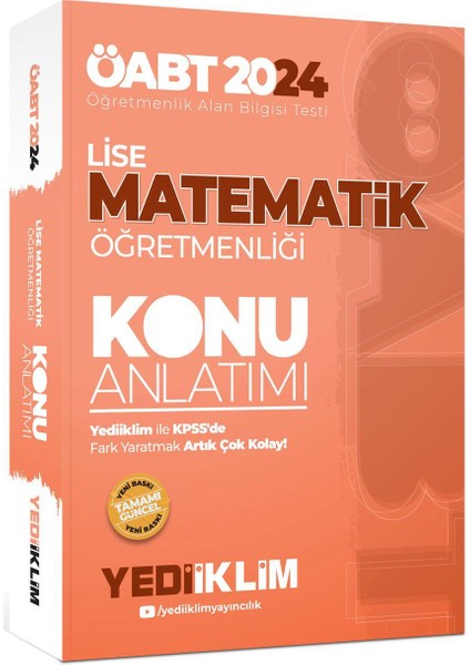 Yediiklim Yayınları 2024 ÖABT Lise Matematik Öğretmenliği Konu Anlatımı