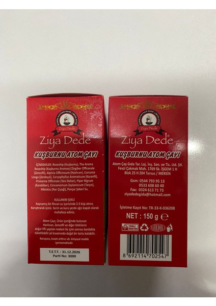Kuşburnu Atom Çayı 150 gr x 3 Adet indirimleri