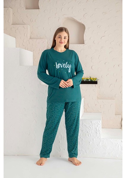 Kadın Yuvarlak Yaka Geniş Battal Beden Viskon Cepli Büyük Beden Mevsimlik Pijama Takımı fırsatları