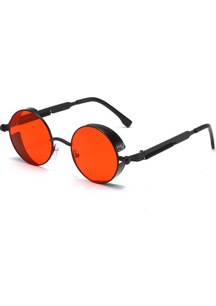 Wekity Vintage Steampunk Retro Metal Yuvarlak Daire Çerçeve Güneş Gözlüğü (Yurt Dışından)