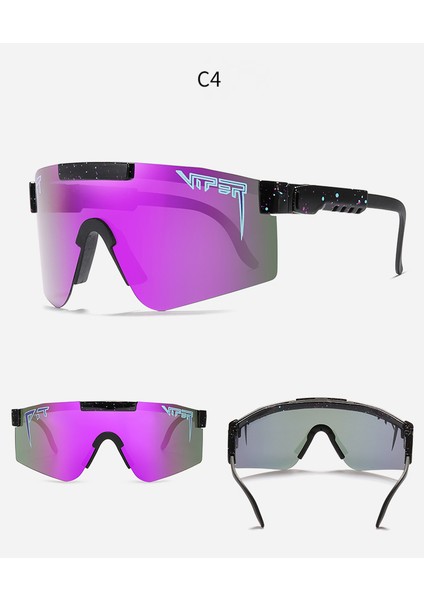 Güneş Gözlüğü Bisiklet Gözlük UV400 Polarize Pit Viper Erkekler ve Kadınlar Için Açık Güneş Gözlüğü C4 (Yurt Dışından)