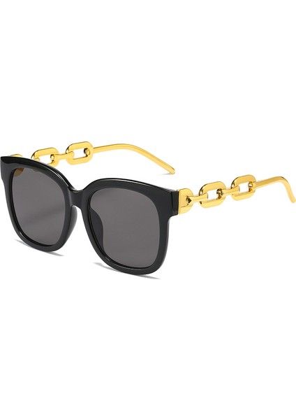 Wekity Polarize Kadın Kare Güneş Gözlüğü Zincir Saplı (Yurt Dışından)