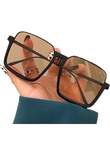 Kadın Erkek Moda Büyük Kare Düz Üst Güneş Gözlüğü Shades-Kahverengi Için Büyük Boy Güneş Gözlüğü (Yurt Dışından)