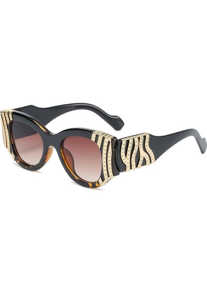 Kadınlar Için Narin Metal ile Moda Retro Büyük Boy Kedi Gözü Güneş Gözlüğü Çerçevesi (Yurt Dışından)