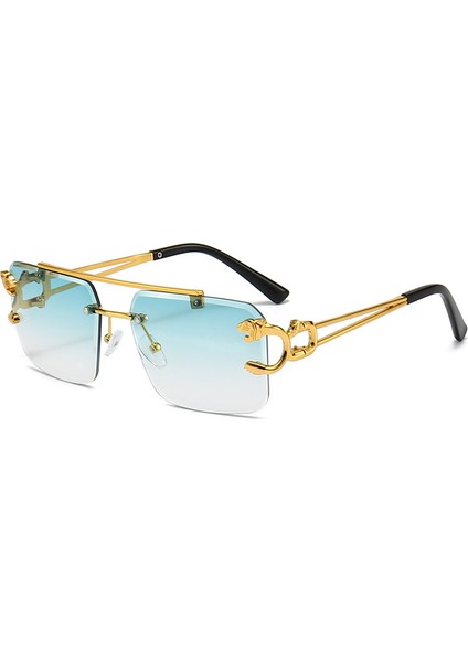 Wekity Çerçevesiz Dikdörtgen Güneş Gözlüğü Kadın Erkek Hip-Hop Küçük Kare Güneş Gözlüğü Çerçevesiz Renkli Moda Shades UV400 (Yurt Dışından)