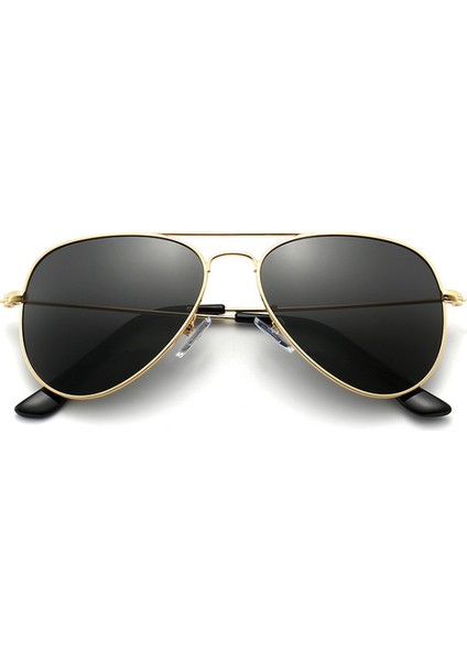 Polarize Çocuk Gençler Gençler Aviator Polarize Güneş Gözlüğü Paslanmaz Çelik Çerçeve Yaylı Menteşe Uv Koruma, Gri (Yurt Dışından)