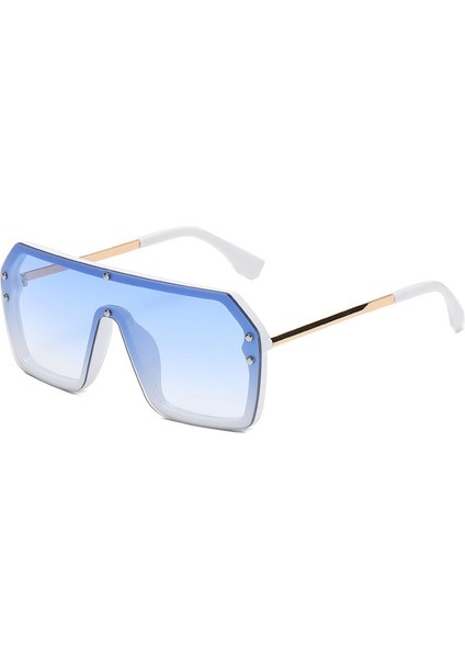 Yeni Büyük Çerçeve Trend Mektup Güneş Gözlüğü Kişilik Yapışık Filigran Lens Erkek ve Kadın Moda Tüm Maç Güneş Gözlüğü (Yurt Dışından)