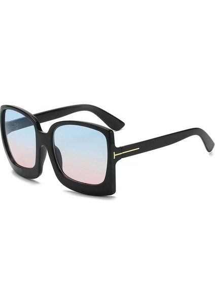 Moda Retro Büyük Boy Kadın Güneş Gözlüğü Büyük Çerçeve Vintage Kadın Tonları (Yurt Dışından)