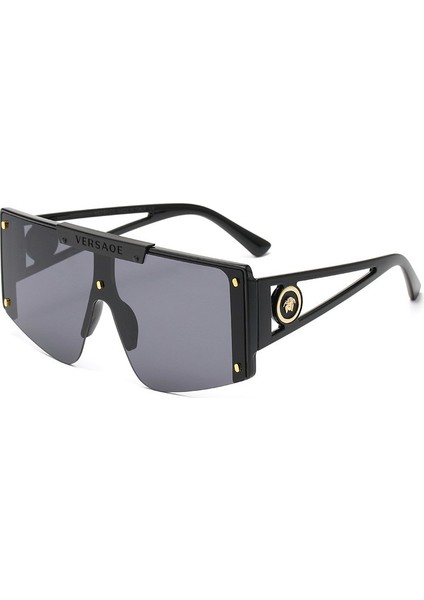 Büyük Boy Kare Düz Üst Kalkan Güneş Gözlüğü Tek Parça Çerçevesiz Şık Kadın Erkek Tonları (Yurt Dışından)