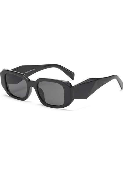 Moda Retro Dikdörtgen Güneş Gözlüğü Erkek Kadın 90'ların Modaya Uygun Düzensiz Altıgen Dikdörtgen Tıknaz Geniş Çerçeve, Uv (Yurt Dışından)