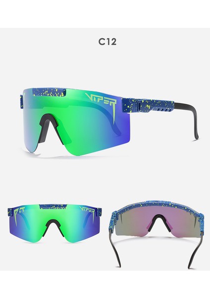 Güneş Gözlüğü Bisiklet Gözlük UV400 Polarize Pit Viper Erkekler ve Kadınlar Için Açık Güneş Gözlüğü C12 (Yurt Dışından)