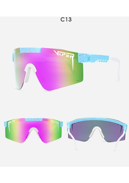 Güneş Gözlüğü Bisiklet Gözlük UV400 Polarize Pit Viper Erkekler ve Kadınlar Için Açık Güneş Gözlüğü C13 (Yurt Dışından)
