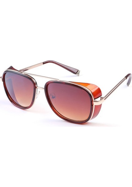 Wekity Retro Buhar Punk Güneş Gözlüğü Yuvarlak Steampunk Çift Köprü Aviator Gözlük Kadın Erkek Için (Yurt Dışından)