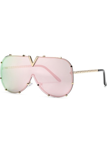 Klasik V8 Siyam Tek Parça Güneş Gözlüğü Kadın Erkek Için Güzel Çerçevesiz Şık Retro Tasarım (Yurt Dışından)