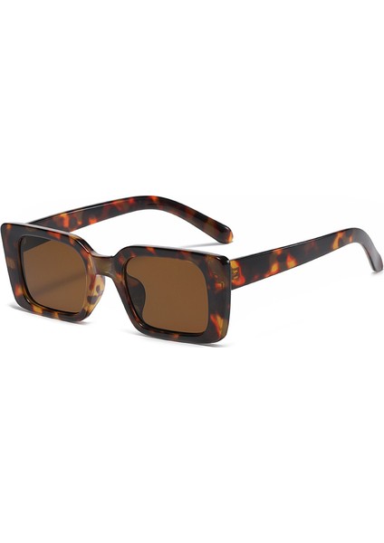 Kadın Erkek Için Dikdörtgen Güneş Gözlüğü Trendy Retro Moda Güneş Gözlüğü Uv 400 Koruma Kare Çerçeve (Yurt Dışından)
