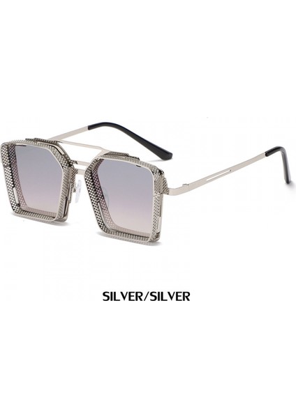 Kadın Erkek Düz Üst Moda Tonları Için Kare Büyük Boy Güneş Gözlüğü (Yurt Dışından)