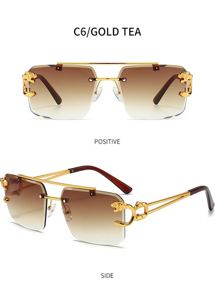 Wekity Çerçevesiz Dikdörtgen Güneş Gözlüğü Kadın Erkek Hip-Hop Küçük Kare Güneş Gözlüğü Çerçevesiz Renkli Moda Shades UV400 (Yurt Dışından)
