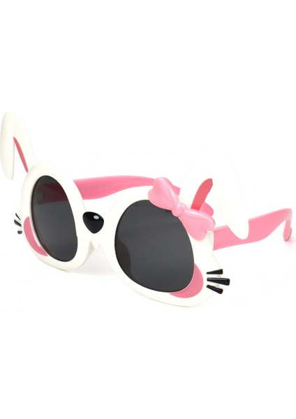 Çocuk Güneş Gözlüğü Karikatür Polarize Çocuk Gözlükleri Güneşlik Ayna Uv Koruma Çocuk Gözlükleri --- Tavşan Beyaz (Yurt Dışından)