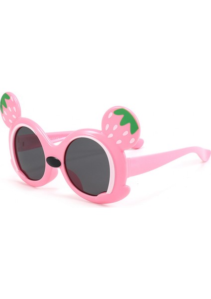 Moda Trendi Çocuk Güneş Gözlüğü Erkek ve Kız Rahat Gözlük ---- Pembe Çerçeve (Yurt Dışından)