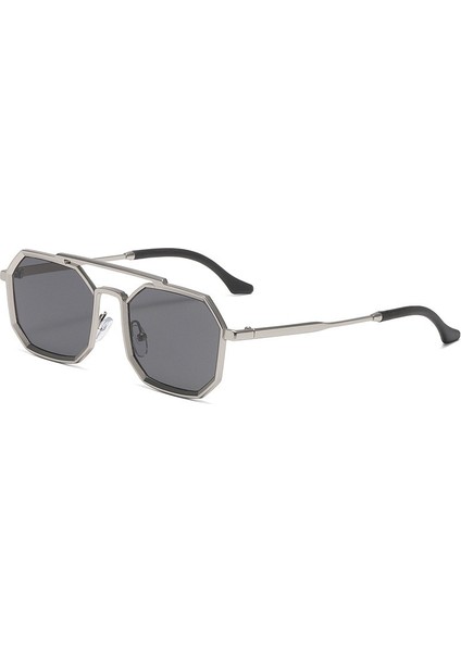 Kadın ve Erkek Tasarımcı Kare Metal Çerçeve Için Polarize Poligon Aviator Güneş Gözlüğü (Yurt Dışından)