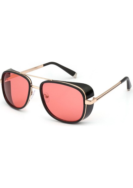 Wekity Retro Buhar Punk Güneş Gözlüğü Yuvarlak Steampunk Çift Köprü Aviator Gözlük Kadın Erkek Için (Yurt Dışından)