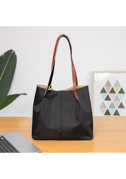 Kadın Totes Taşıma Omuz Çantası Çanta Kanvas Günlük Crossbody Hobo Çanta Okul, Üniversite, Alışveriş, Iş Için-Siyah (Yurt Dışından)