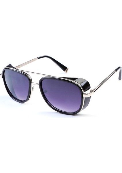Wekity Retro Buhar Punk Güneş Gözlüğü Yuvarlak Steampunk Çift Köprü Aviator Gözlük Kadın Erkek Için (Yurt Dışından)