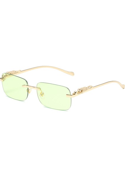 Kadın Erkek Için Çerçevesiz Büyük Boy Güneş Gözlüğü Dikdörtgen Çerçevesiz Moda Tonları (Yurt Dışından)