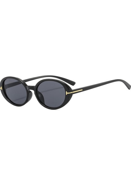 Wekity Retro Oval Güneş Gözlüğü Kadın Sürüş Moda Kedi Göz Gözlük UV400 Koruma (Yurt Dışından)