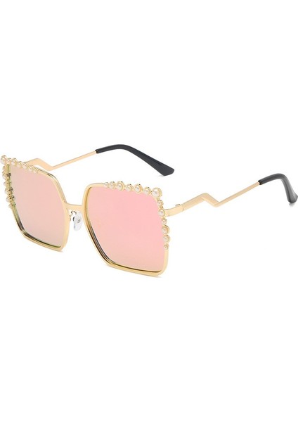 Kadın Büyük Boy Kare Güneş Gözlüğü Inci Tasarım Bayanlar 2021 Yeni Lüks Moda Büyük Tonlar (Yurt Dışından)