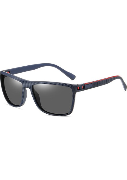 Bir Çift Kare Güneş Gözlüğü Erkek Sürüş Gözlüğü Hd Polarize Ayna Yayı (Sıçrayan Mavi ve Gri C4) (Yurt Dışından)