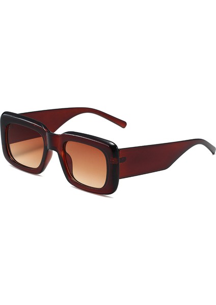 Kare Çerçeve Güneş Gözlüğü Bayan Retro Tonları Trendy UV400 Koruma (Yurt Dışından)