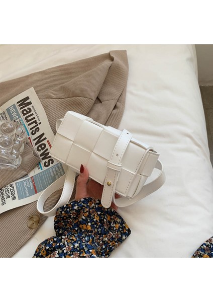 Beyaz Dokuma Çanta Küçük Çanta Moda Tüm Maç Göğüs Çantası Kadın Yaz Haberci Bel Çantası Moda Ins Moda Kadın Çantası (Yurt Dışından)