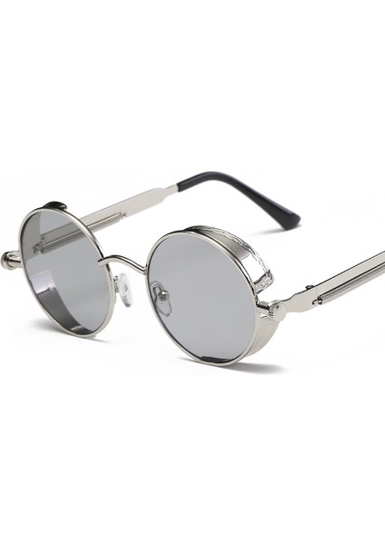 Wekity Vintage Steampunk Retro Metal Yuvarlak Daire Çerçeve Güneş Gözlüğü (Yurt Dışından)