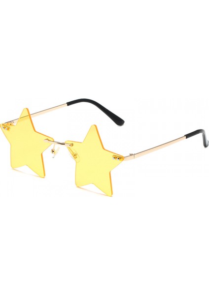 Yıldız Çerçevesiz Güneş Gözlüğü Kadın/erkek Benzersiz Pentagram Parti Gözlükleri Balo Sokak Şıklığı (Yurt Dışından)