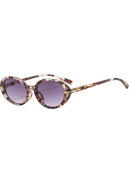 Wekity Retro Oval Güneş Gözlüğü Kadın Sürüş Moda Kedi Göz Gözlük UV400 Koruma (Yurt Dışından)