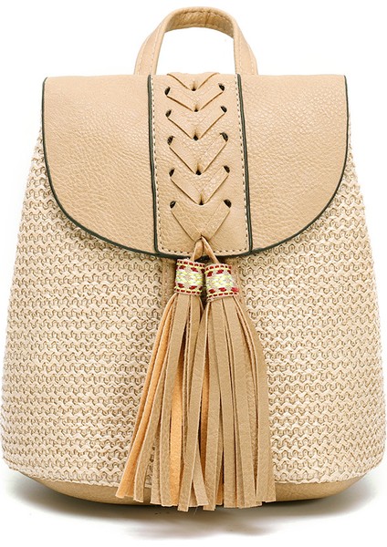 Kadınlar Için Küçük Hasır Kova Çanta Yaz Crossbody Çanta Bayan Seyahat Çantalar ve Çanta Kadın Omuz Basit Çanta - Açık Kahverengi (Yurt Dışından)