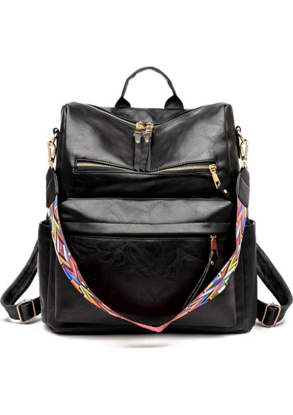 Kadın Moda Sırt Çantası Çantalar Çok Amaçlı Tasarım Cabrio Satchel Çanta ve Omuz Çantası Pu Deri Seyahat Çantası (Yurt Dışından)